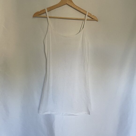 Active Basic White Cami Top Medium Cotton Spandex Blend women's lightweight - Picture 1 of 7